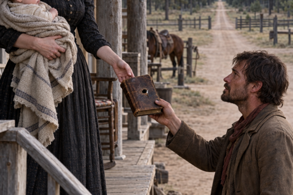 Eliza Waited for Her Husband to Come Home From the War—But a Texas Cowboy Rode Up Carrying Jonah’s Bullet-Torn Bible, Told Her He Had Died Saving Another Man, and Agreed to Stay Only One Winter Until She Could Face the Ranch and Her Baby Alone
