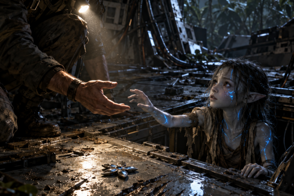 A Salvager Found a Terrified Alien Girl Hiding Inside a Crashed Ship—Then She Whispered “Not First,” and When Armed Strangers Came to Reclaim Their “Property,” He Realized the Monsters Hunting Her Were Only Part of What Someone Had Built This Moon to Hide